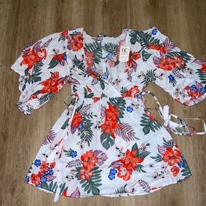 Tropical beach cover up dress